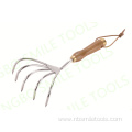 High quality five-tooth loose soil rake comfortable wooden handle rake grass rake gardening tools